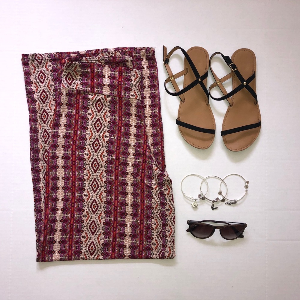 Versona Multicolored Wide Leg Pants Small